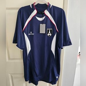 Balenciaga Logo T-Shirt Navy White Soccer Jersey Uniform Game Shirt Fall 2021